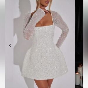 NWT Elegant White Sequin Dress